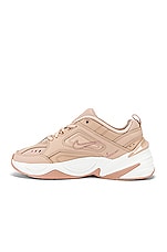 nike m2k tekno trainers in white black and pink