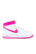 pink and white high top air force ones