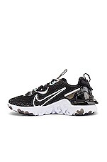 nsw react vision ess sneaker in black & white nike