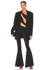 Norma Kamali Snake Mesh Fishtail Jumpsuit in Black & Nude Mesh | REVOLVE