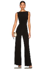 Product image of Norma Kamali Sleeveless X Straight Leg Jumpsuit. Click to view full details