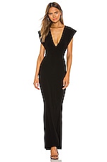 Norma Kamali X REVOLVE V Neck Rectangle Gown in Black | REVOLVE