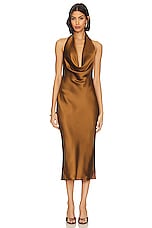 Halter Drape Midi Dress - thumbnail 4
