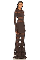 Norma Kamali Spliced Dress Fishtail Gown in Chocolate/chocolate Mesh ...