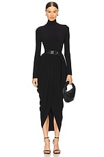 Long Sleeve Turtleneck Waterfall Dress - thumbnail 4
