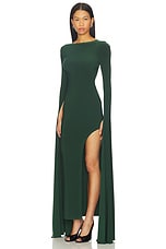 Open Back Ribbon Sleeve Wide Slit Gown - thumbnail 6