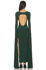 Open Back Ribbon Sleeve Wide Slit Gown - thumbnail 7