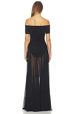 Sleeveless Cowl Neck Combo Flared Gown - thumbnail 6