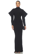 Wing Sleeve Open Back Bow Neck Gown - thumbnail 4