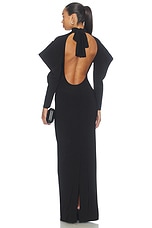 Wing Sleeve Open Back Bow Neck Gown - thumbnail 6