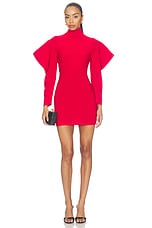 Wing Sleeve Open Back Bow Neck Mini Dress - thumbnail 5