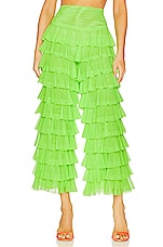 Product image of Norma Kamali Wide Leg Ruffle Pant. Click to view full details