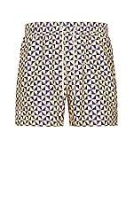 Puzzle Swim Shorts in Black & Orange