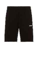 Product image of OFF-WHITE Diagonal Helvetica Sweat Shorts. Click to view full details