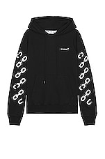 OFF-WHITE Chain Arrow Slim Hoodie in Black & White | REVOLVE