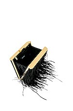 Estelle Black Feather Clutch
