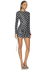 Polka Darling Sheer Mesh Ruched Mini Dress - thumbnail 5