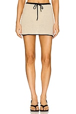 Linen Knit Mini Skirt in Birch/ Black - thumbnail 4