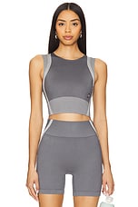 On Studio Knit Crop Top in Rock & Glacier