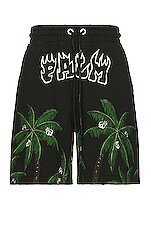 Product image of Palm Angels Palms & Skull Vintage Sweatshorts. Click to view full details