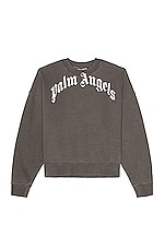 Product image of Palm Angels Curved Logo Crewneck. Click to view full details