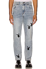 Product image of Pleasures x Playboy Bunny Applique Denim. Click to view full details