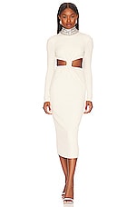 Product image of PatBO Embellished Collar Knit Midi Dress. Click to view full details
