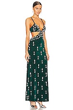 PatBO Hand Beaded Velvet Cut Out Maxi Dress in Palace Green | REVOLVE