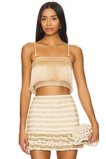 Sleeveless Fringe Cropped Top