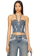 Nostalgic Sky Denim Bustier Top