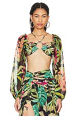 Product image of PatBO Tropicalia Stretch Crop Top. Click to view full details