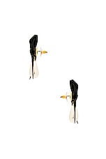petit moments Bow Drop Pearl Earrings in Black | REVOLVE