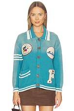 Varsity Patch Collared Cardigan - thumbnail 4