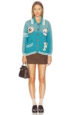 Varsity Patch Collared Cardigan - thumbnail 8