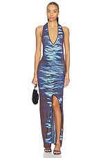 Rohu Lake Print Long Dress - thumbnail 4