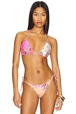 Embroidered Lettuce Edge Bikini Top
