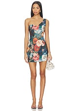 Asymmetrical Shoulder Mini Dress - thumbnail 4