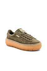 puma suede platform olive