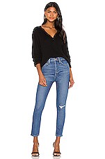 RE/DONE x Hanes Henley Long Sleeve Tee in Black | REVOLVE