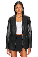 Product image of REMI x REVOLVE Chloe Faux Leather Blazer. Click to view full details