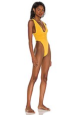 Riot Swim Echo One Piece Bikini in Mustard | REVOLVE