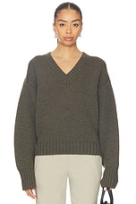 Sculptural Compact V-Neck Pullover