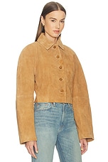 Rounded Textured Suede Jacket - thumbnail 6