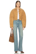 Rounded Textured Suede Jacket - thumbnail 8