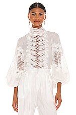 RAISSA Lace Blouse in Off White | REVOLVE