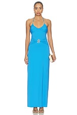 Nina Ruched Halter Maxi Dress - thumbnail 4