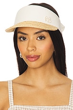 Straw Braid & Linen Visor - thumbnail 4
