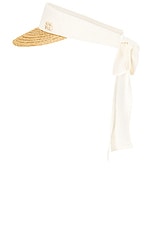 Straw Braid & Linen Visor - thumbnail 7