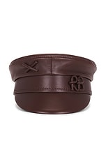 Monogram Embellished Leather Baker Boy Cap - thumbnail 5