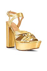 RACHEL ZOE Strappy Platform Sandal in Gold | REVOLVE